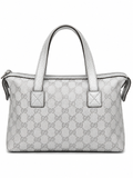 Gucci GG Canvas Mini Boston Bag - Silver
