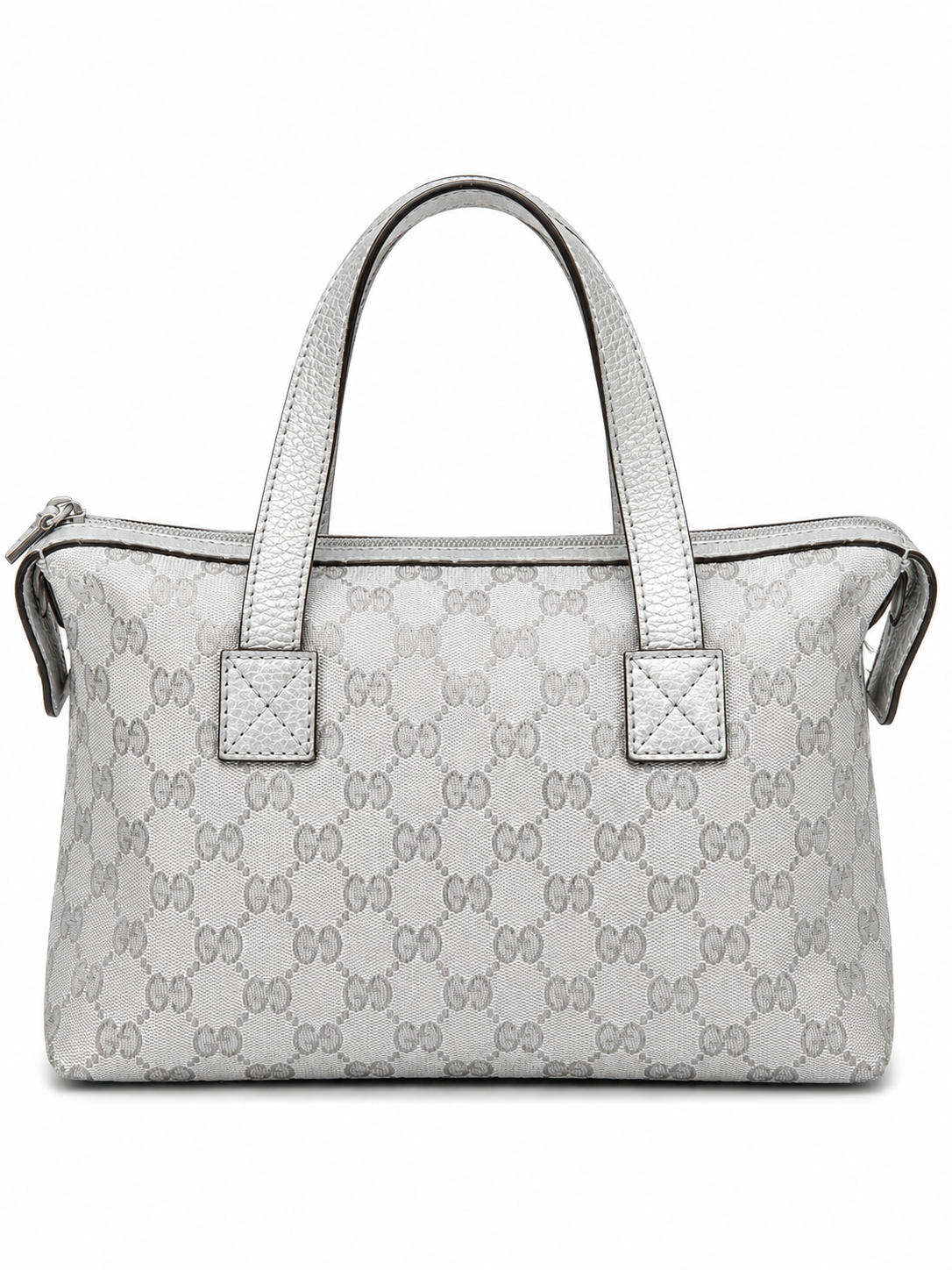 Gucci GG Canvas Mini Boston Bag - Silver