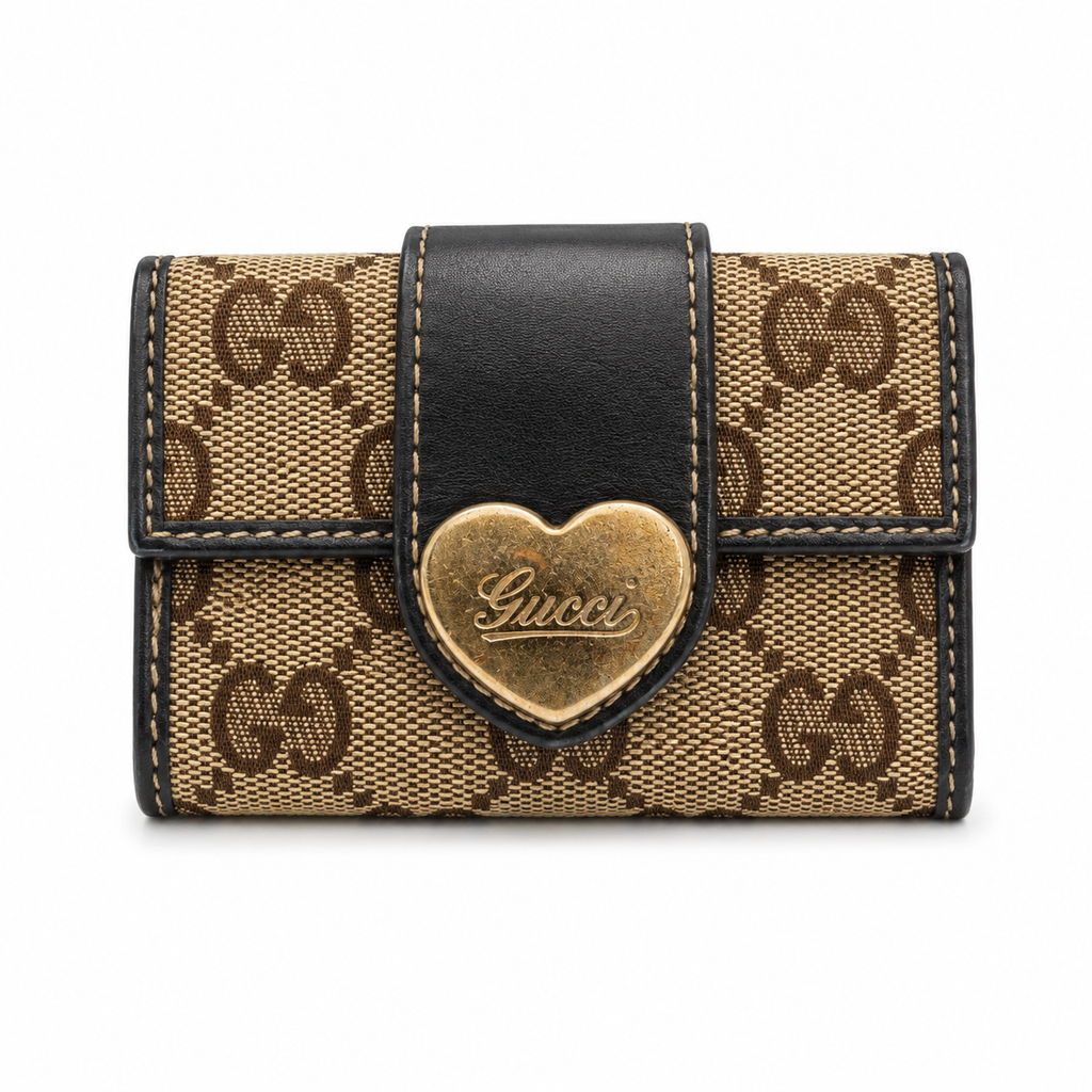 Gucci GG Canvas Heart Logo 6-Hook Key Case