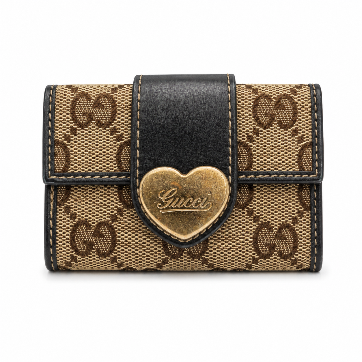 Gucci GG Canvas Heart Logo 6-Hook Key Case