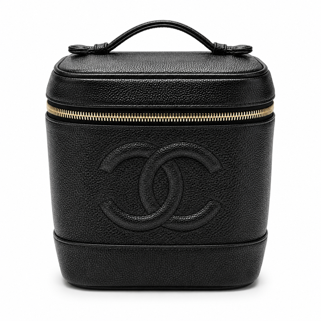 CHANEL Black Caviar Vanity Cosmetic Case