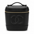 CHANEL Black Caviar Vanity Cosmetic Case