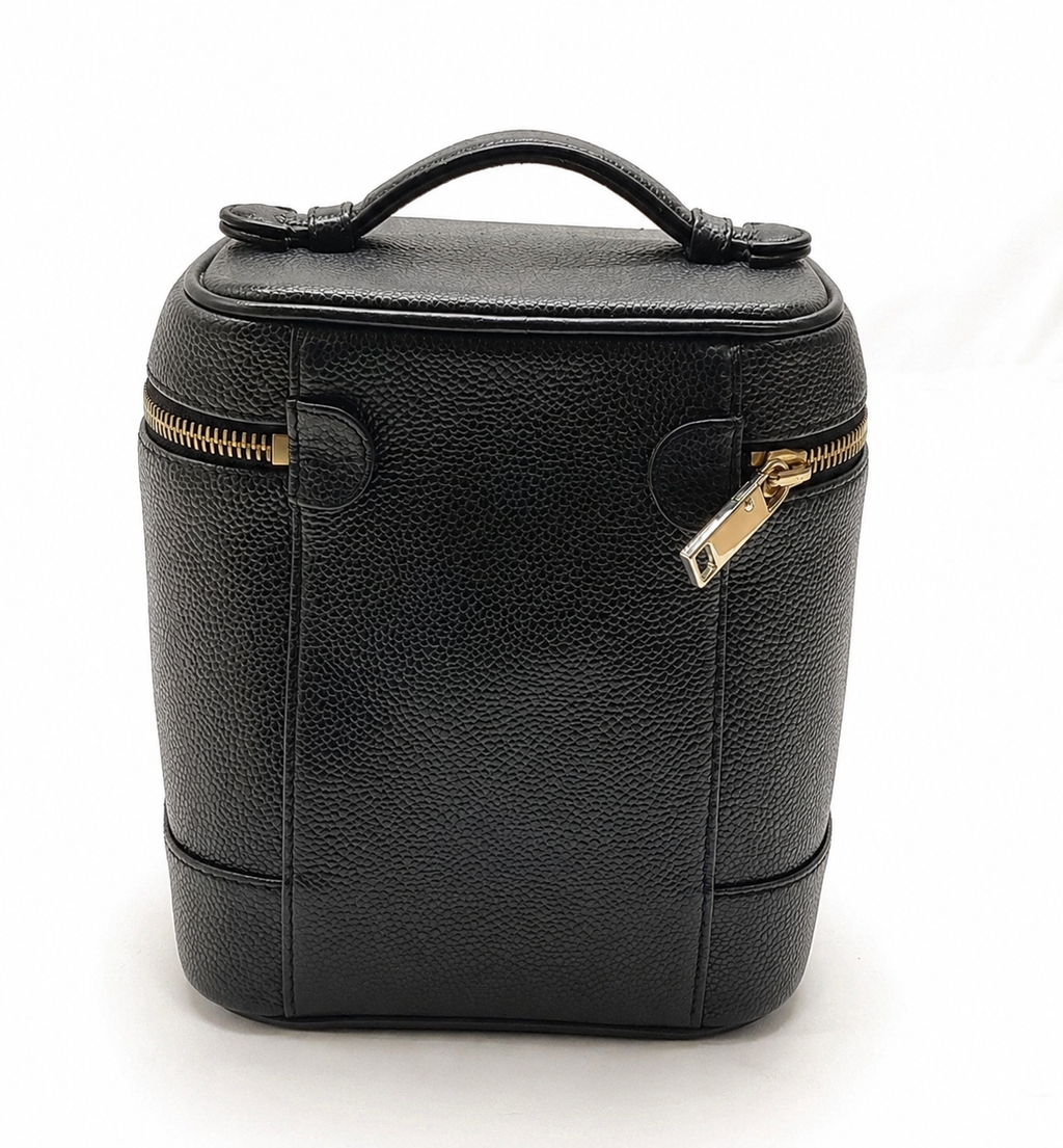 CHANEL Black Caviar Vanity Cosmetic Case