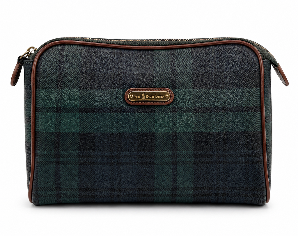 Polo Ralph Lauren Blackwatch Plaid Travel Toiletry Bag