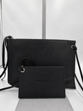 Balenciaga Leather Wristlet with Mirror – Black