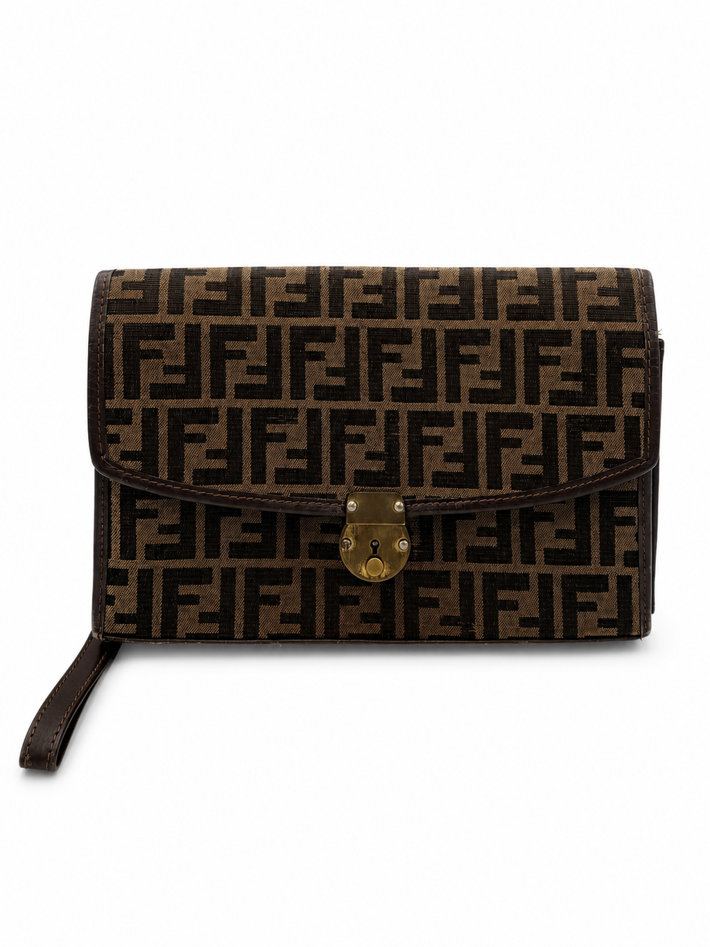 Fendi Zucca Canvas Portfolio Clutch Wristlet