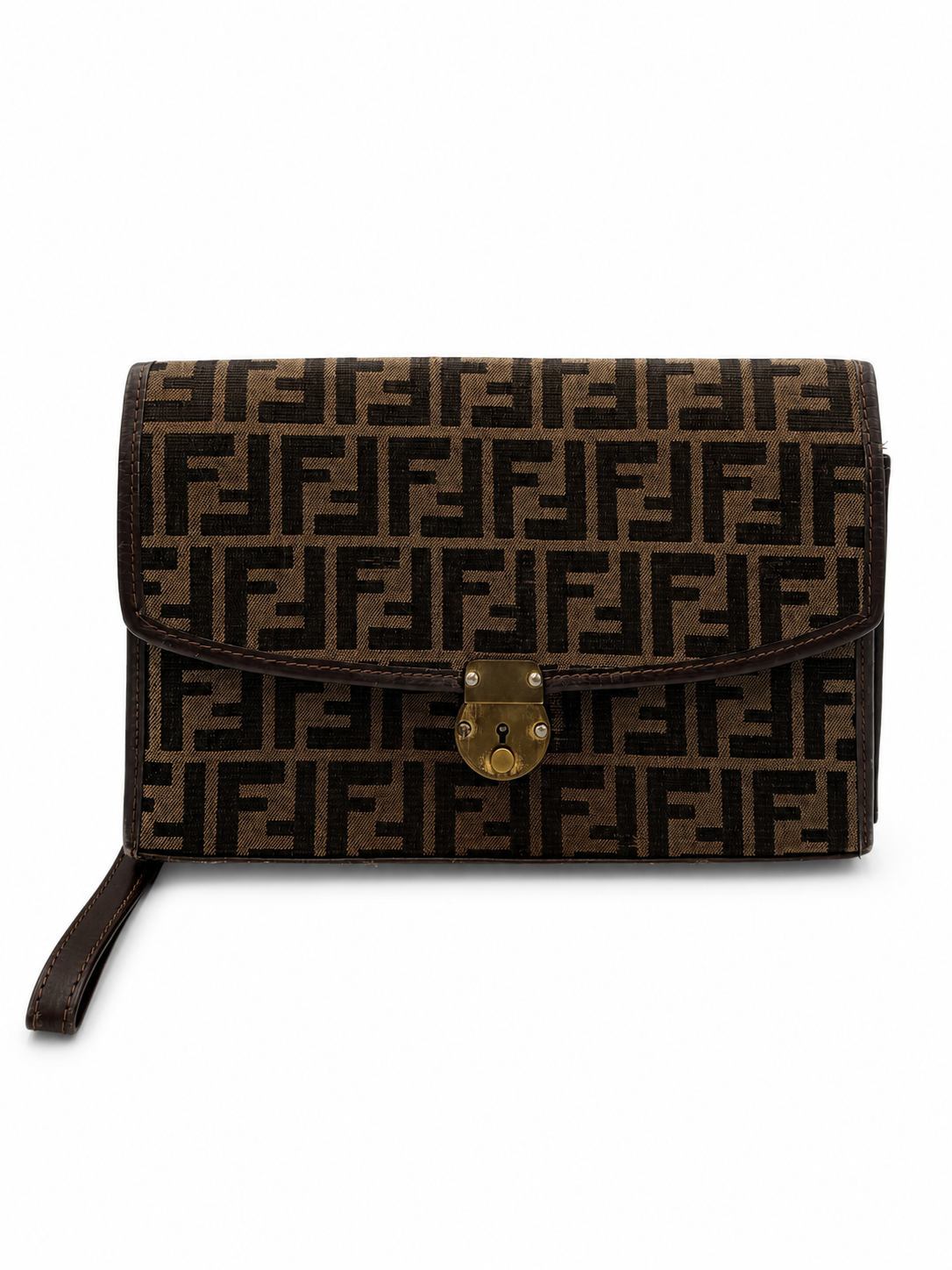 Fendi Zucca Canvas Portfolio Clutch Wristlet