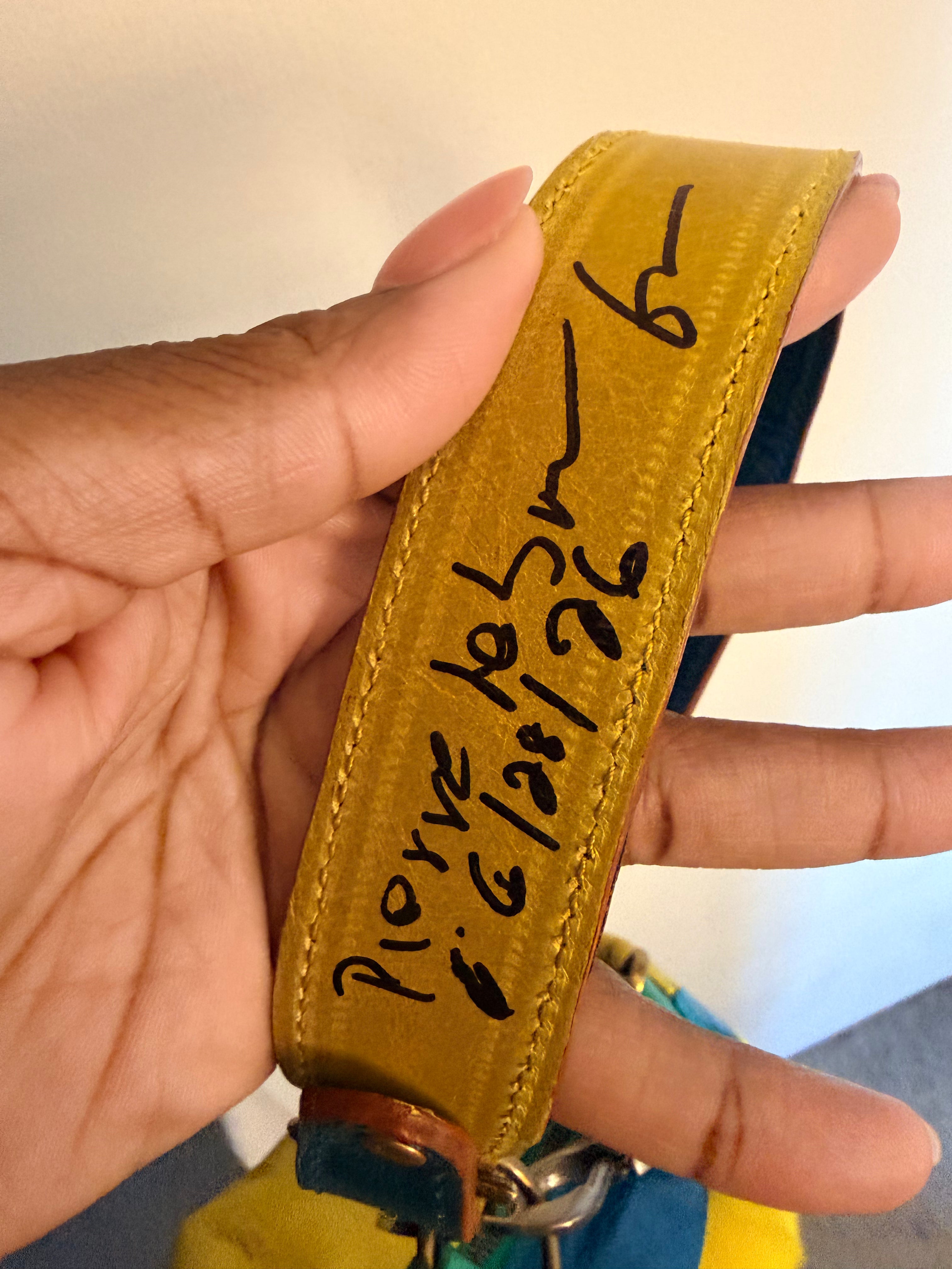Pierre Laborde Bag – Canary Yellow & Cobalt Blue – Signed by Designer