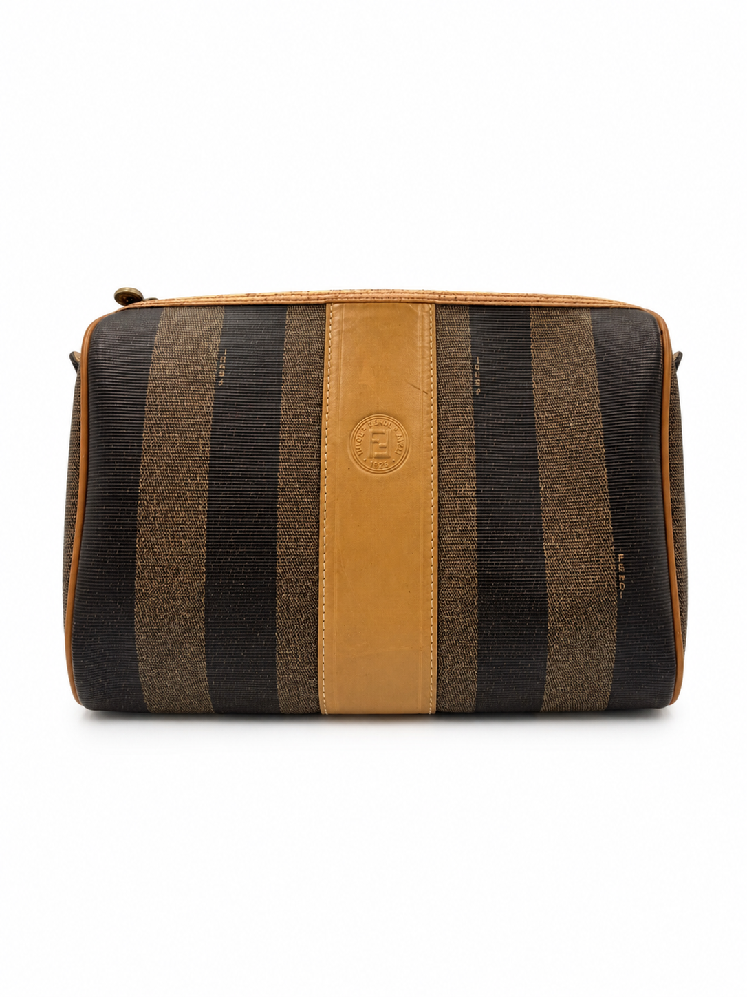 Fendi Pequin Stripe Clutch / Cosmetics Pouch
