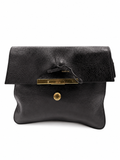 Celine Black Leather Envelope Clutch