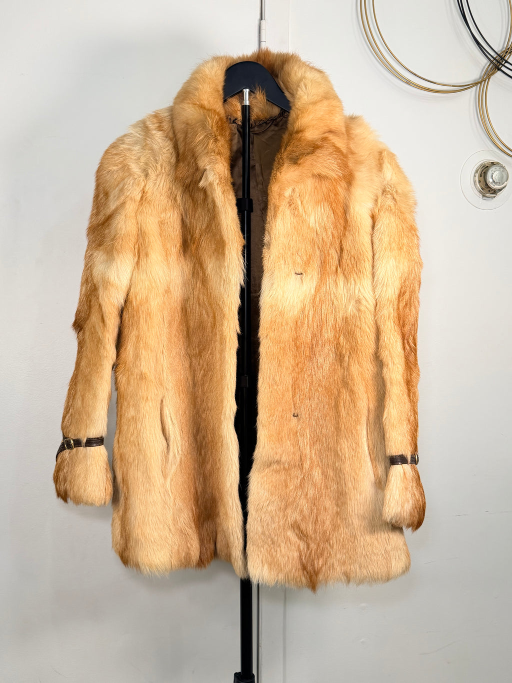 Vintage Fox Fur Coat – Golden Blonde / Honey (Small)