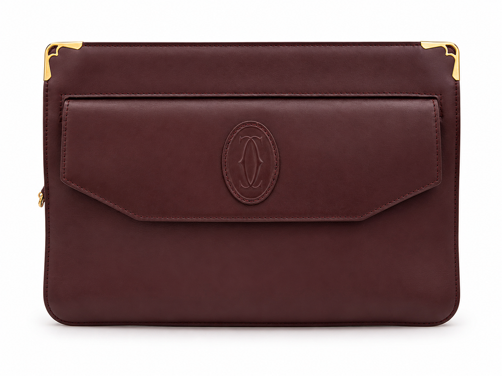 Cartier Must de Cartier Bordeaux Leather Portfolio Clutch