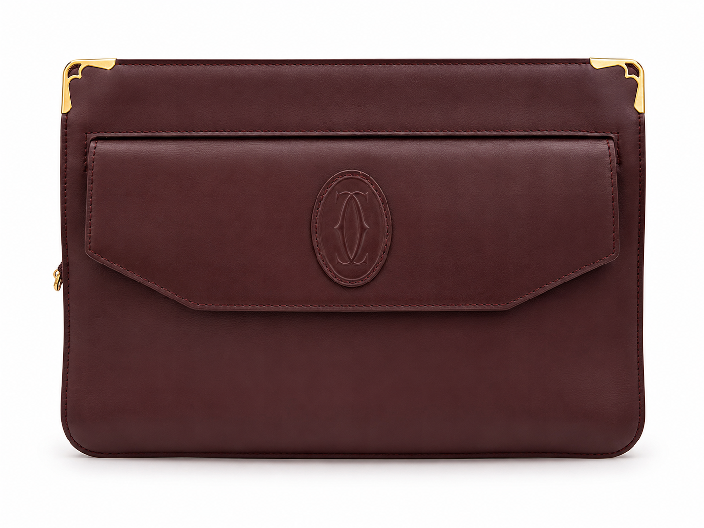 Cartier Must de Cartier Bordeaux Leather Portfolio Clutch