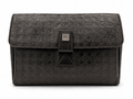 Salvatore Ferragamo Gancini Black Monogram Canvas Wristlet Clutch