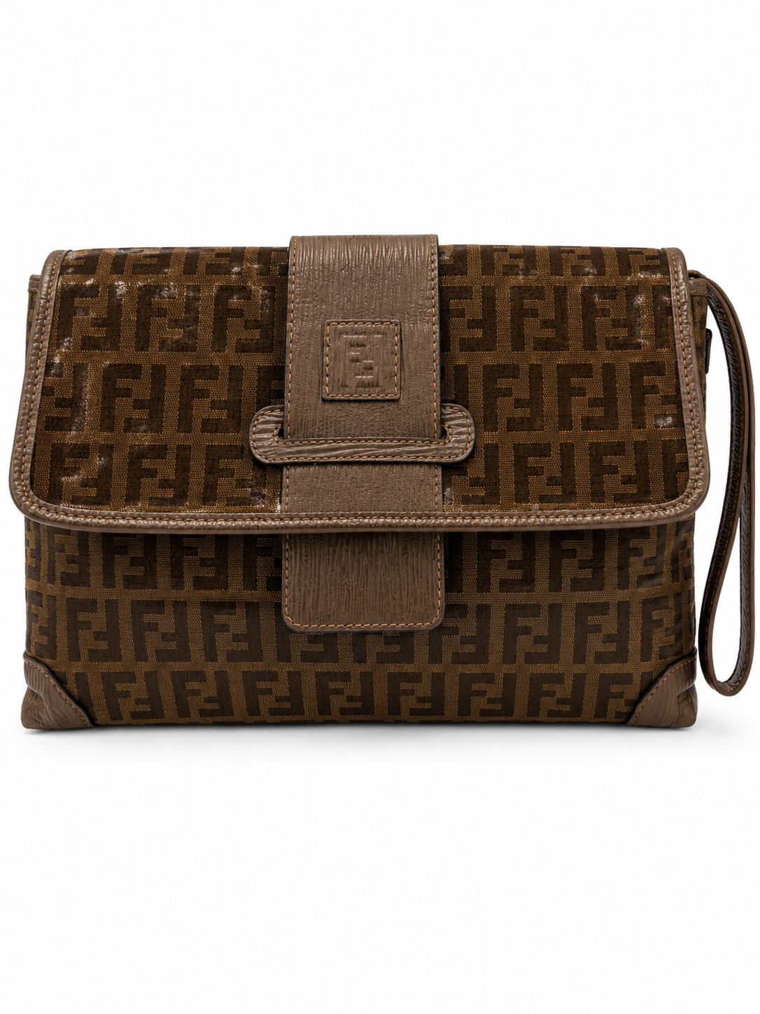 Fendi Zucca Wristlet Clutch