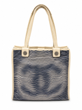 Chanel Wavy Canvas Tote – Blue & White - Silver CC Hardware