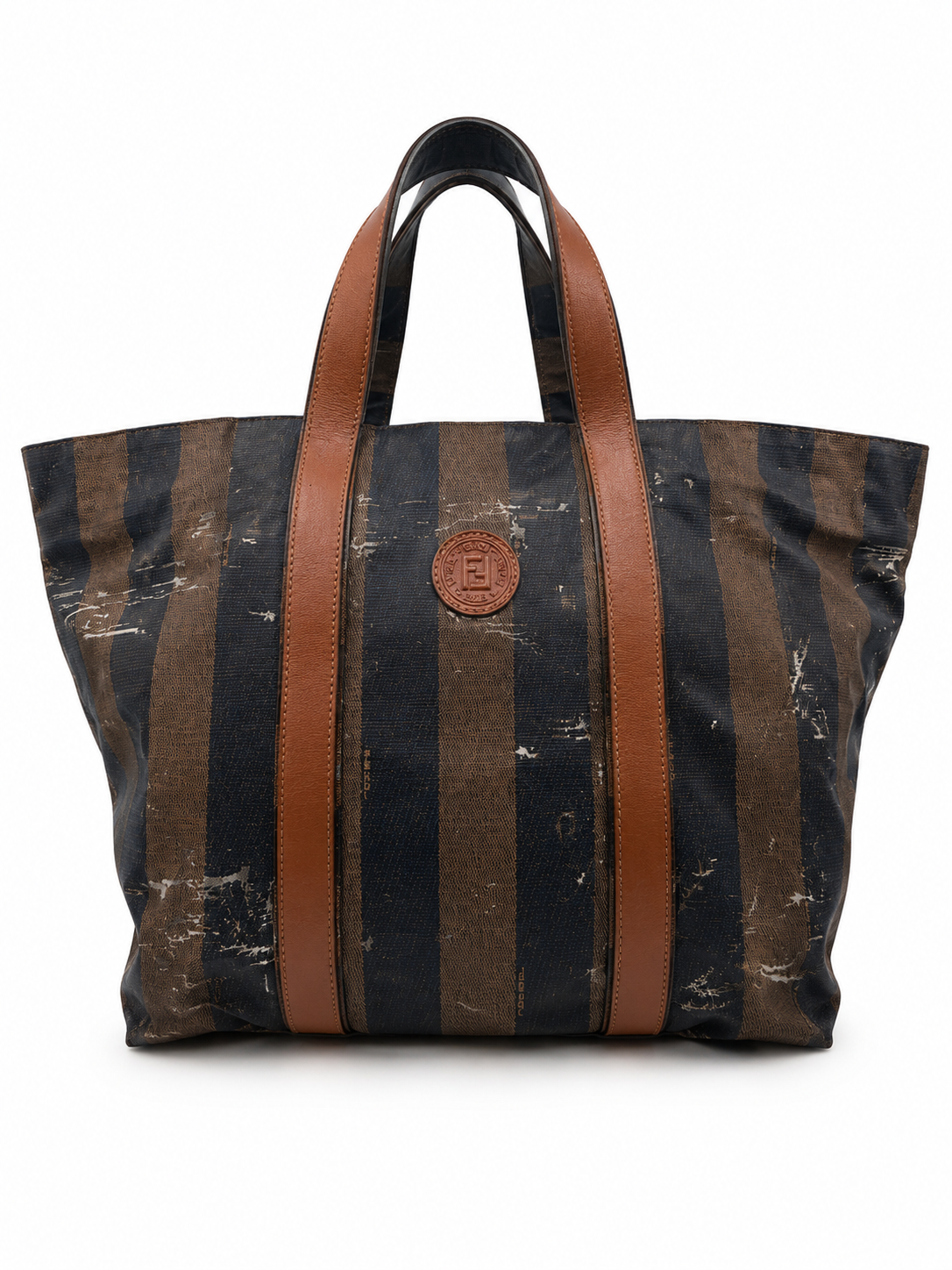 Fendi Pequin Striped Large Tote Bag