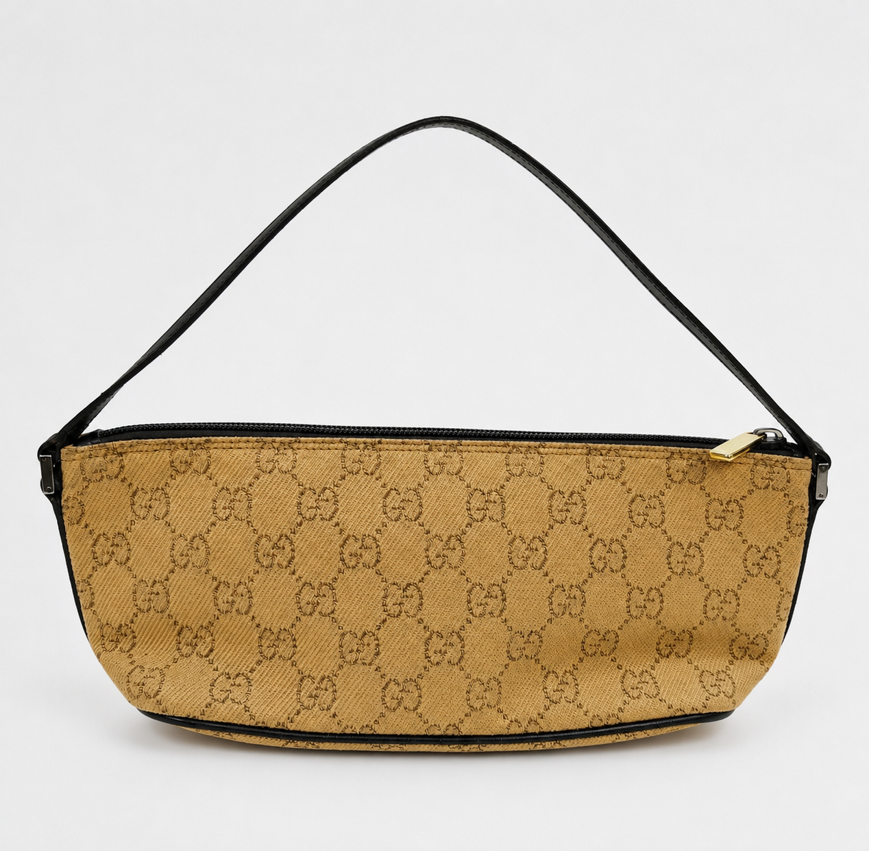 Gucci GG Canvas Mini Pochette Shoulder Bag - Brown