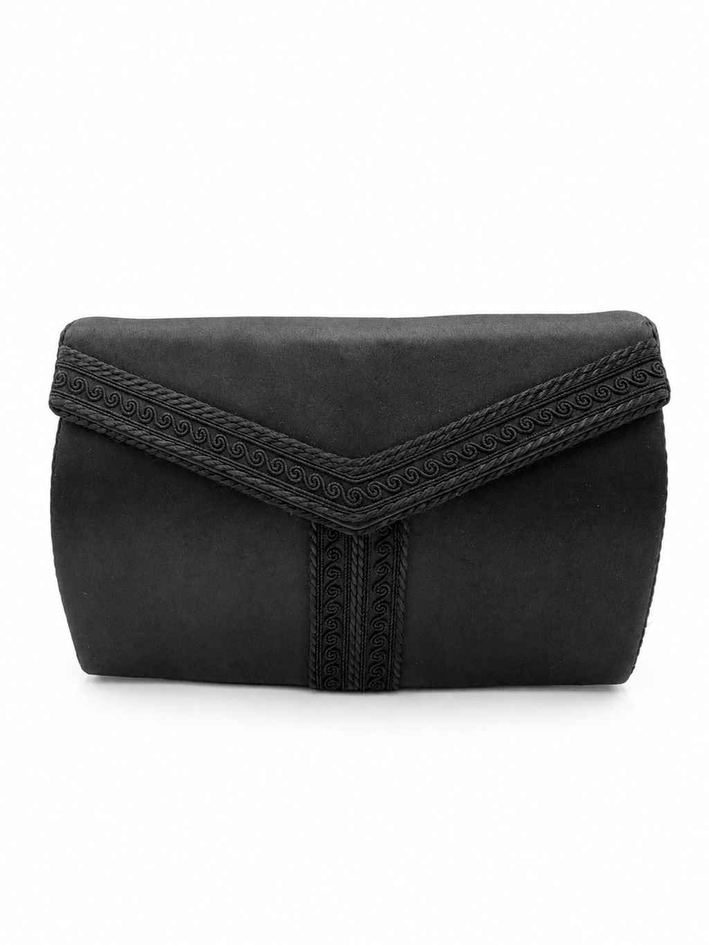 Yves Saint Laurent Vintage Black Satin Evening Clutch