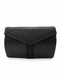 Yves Saint Laurent Vintage Black Satin Evening Clutch