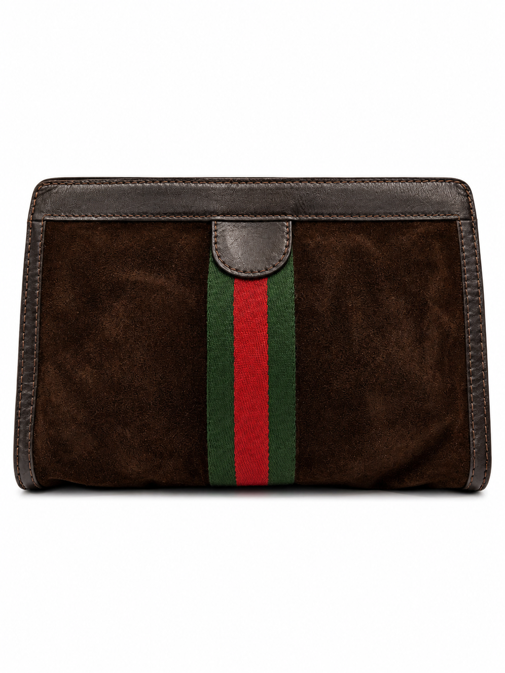 Gucci Suede Web Clutch