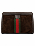Gucci Suede Web Clutch