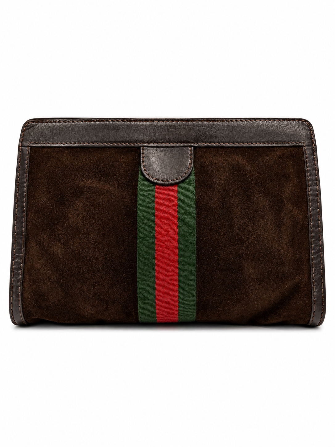 Gucci Suede Web Clutch