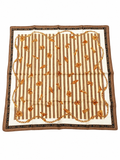 Fendi Roma Italy Striped Chain Motif Scarf – Brown & Cream