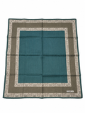 Celine Paris Green & Taupe Border Scarf