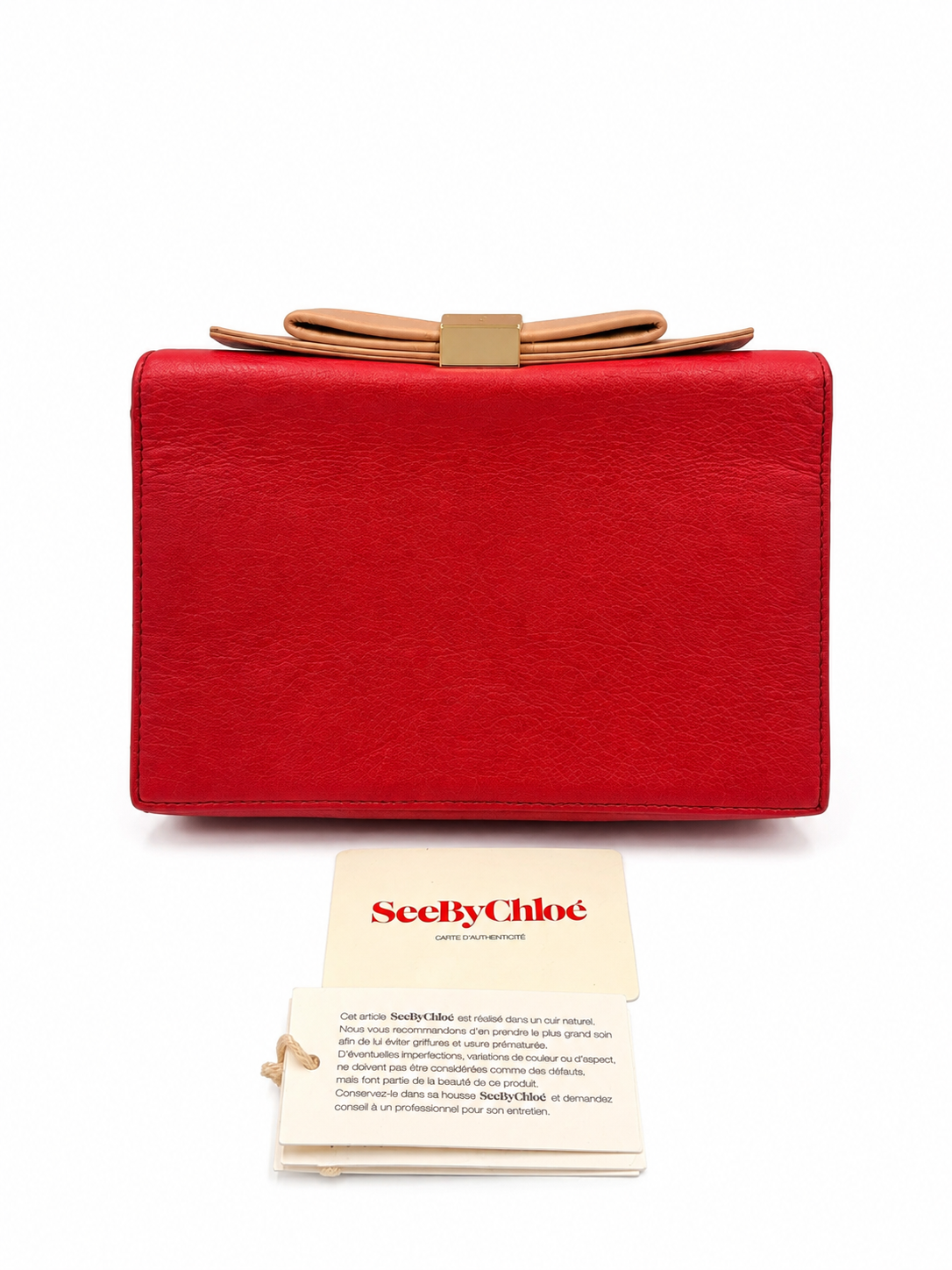 See by Chloé Pink Leather Clutch with Chain Strap