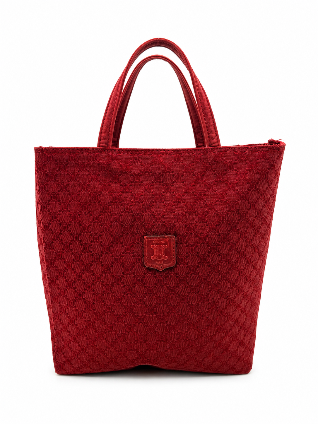 Celine Macadam Mini Tote Bag – Burgundy Red