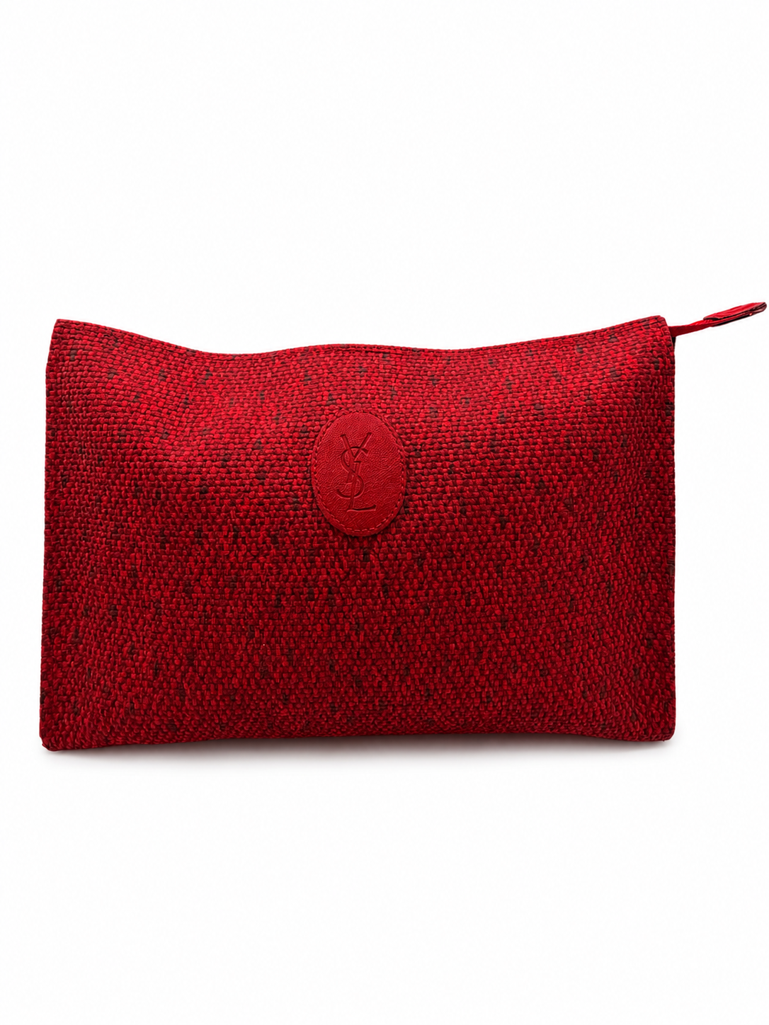 Yves Saint Laurent YSL Red Woven Clutch