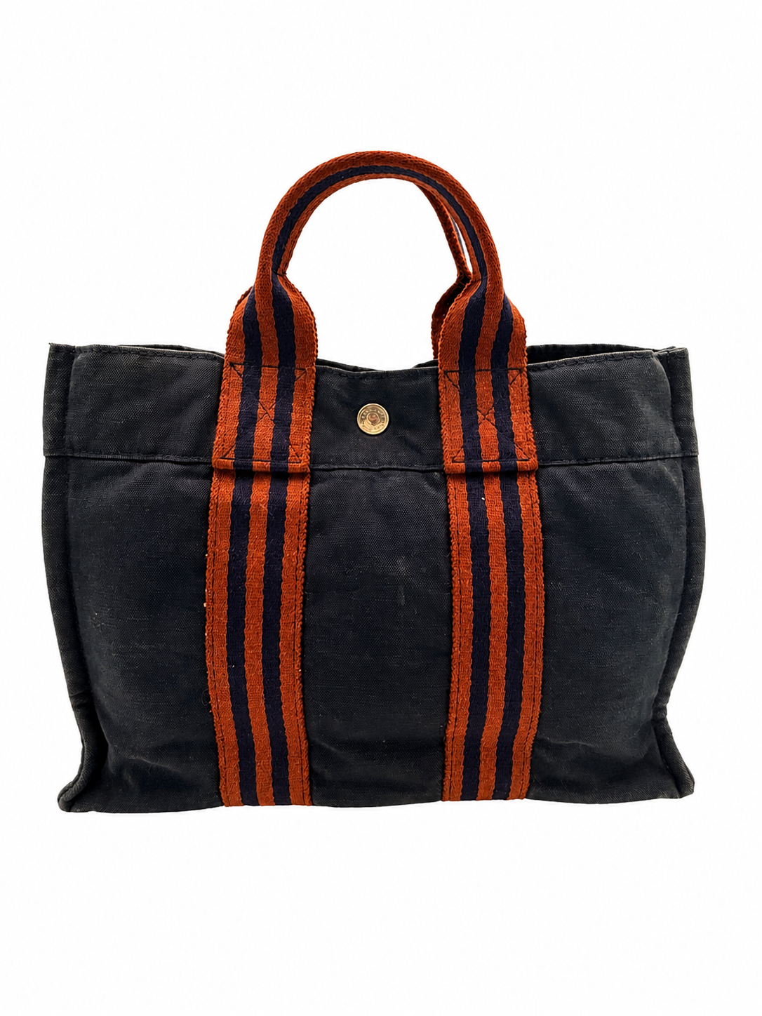 Hermès Fourre-Tout Canvas Mini Tote Bag – Navy & Orange