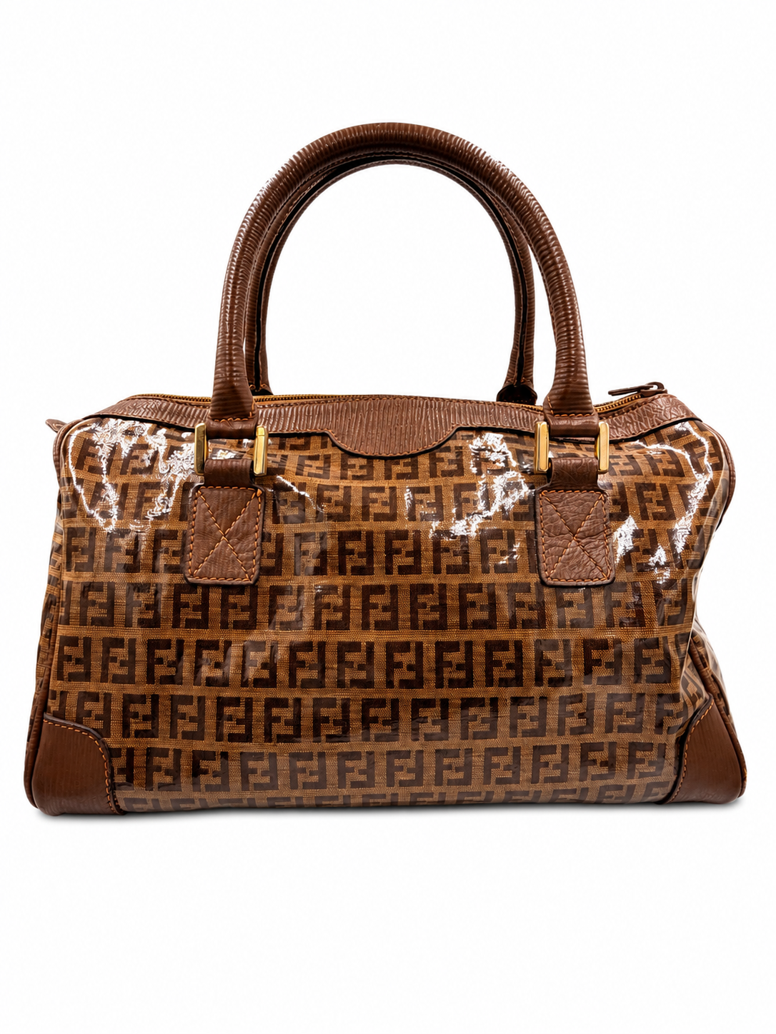 Fendi Zucca Monogram Coated Canvas Boston Bag