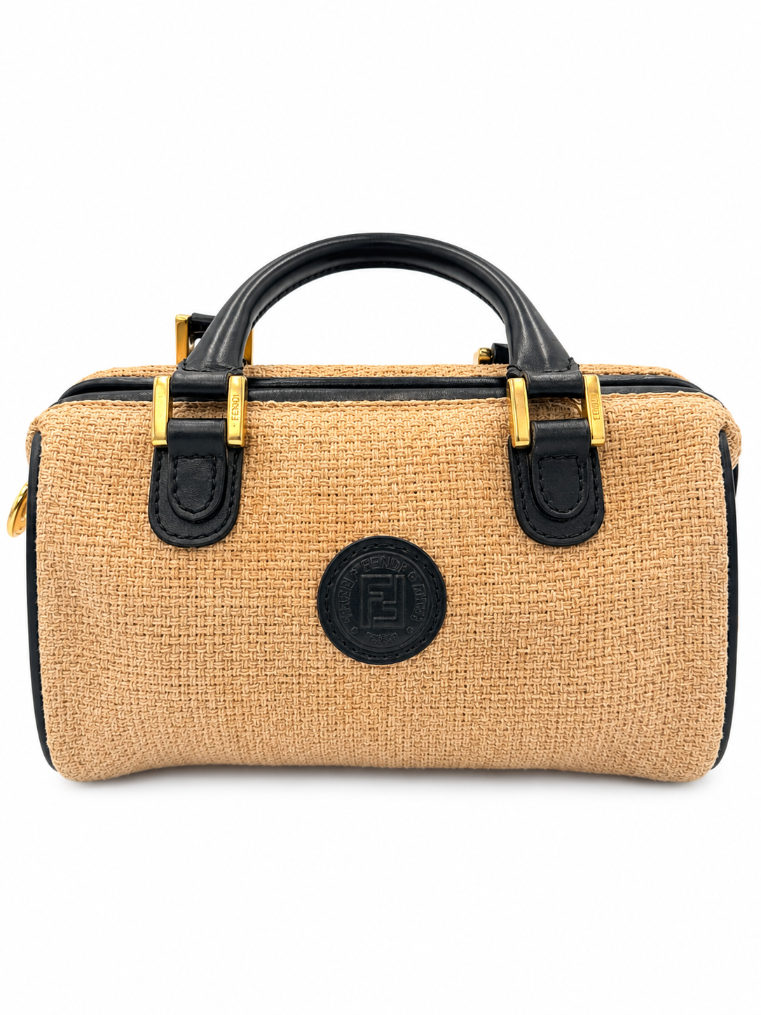 Fendi Raffia Mini Boston Bag