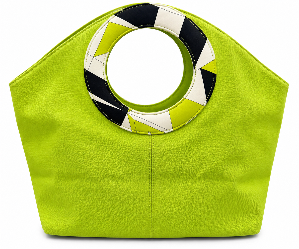 Emilio Pucci Lime Green Canvas Tote Bag