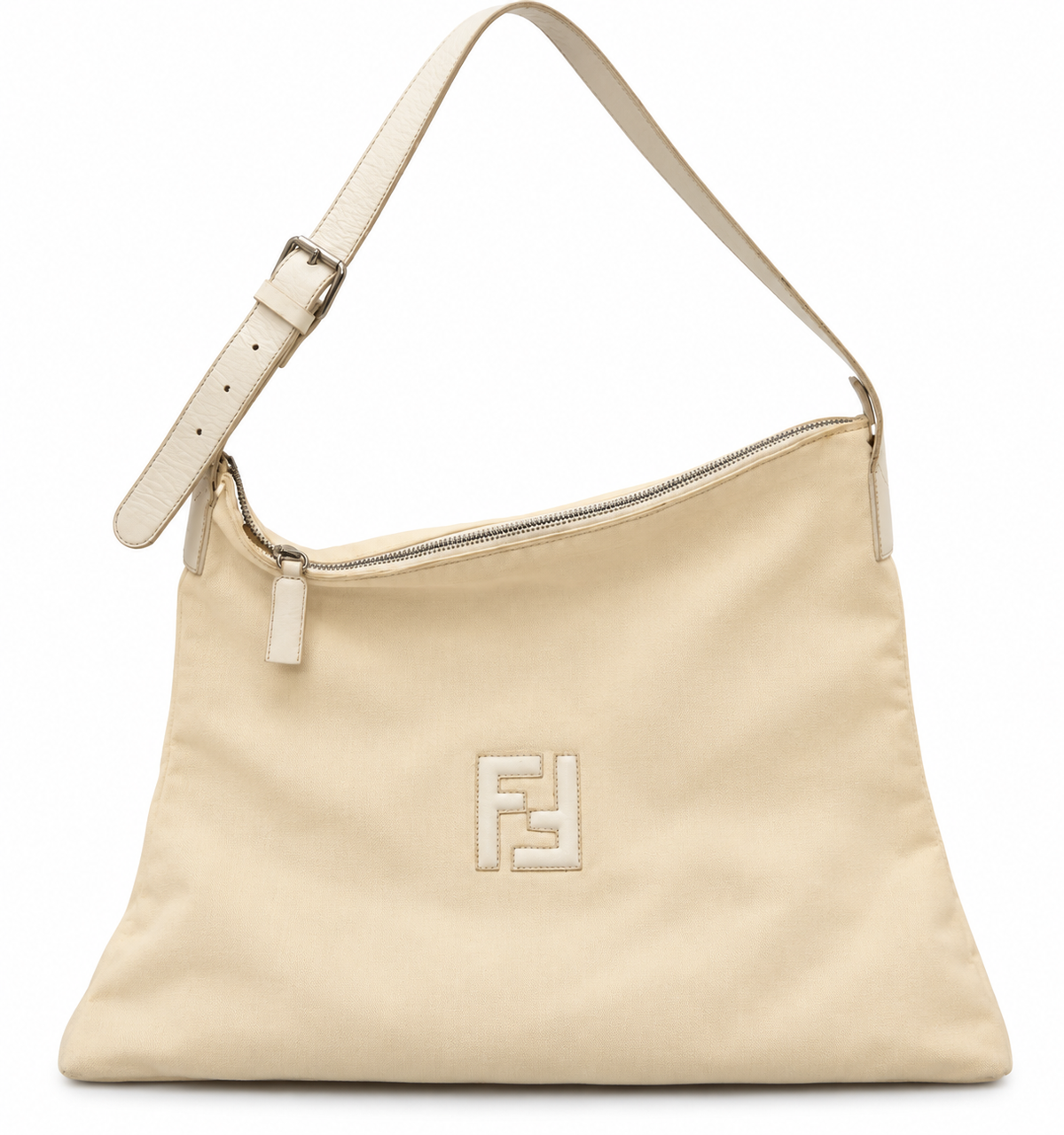 Fendi Vintage FF Logo Shoulder Bag – Ivory
