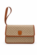 Celine Macadam Canvas Shoulder Bag (Beige/Tan)