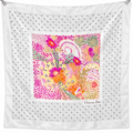 Christian Dior Floral Silk Scarf – Pink, Orange & Yellow
