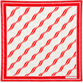 Christian Dior Silk Scarf – Red & White Wave Print