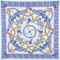 Celine Paris Silk Scarf – Pastel Chain & Tassel Print