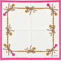 Celine Silk Scarf – Pink Bow & Charm Print - New with Tags