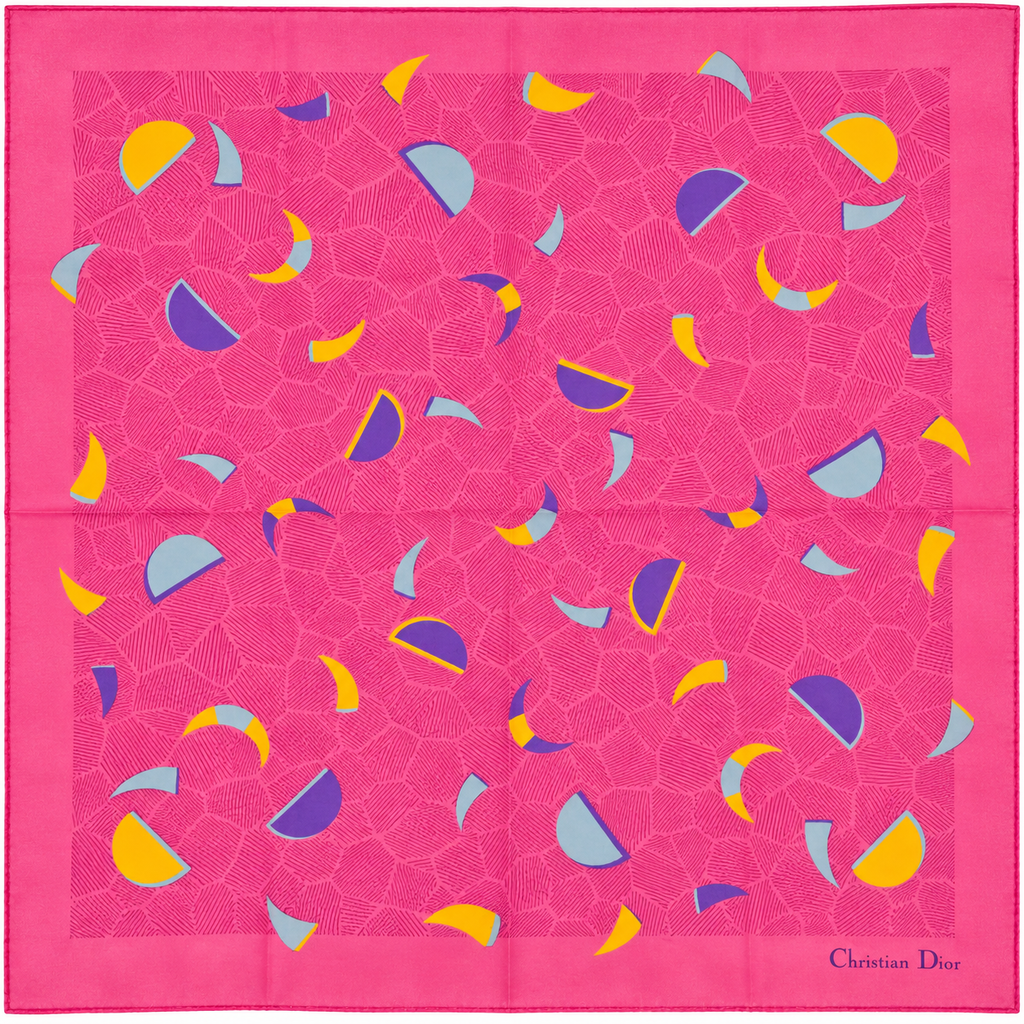 Christian Dior Pink Geometric Scarf