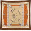 Celine Paris Equestrian Silk Scarf – Brown & Tan