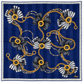 Fendi Roma Vintage Bow & Chain Scarf – Navy, Black & Gold