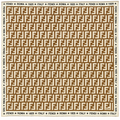 Fendi FF Zucca Monogram Silk Scarf – Brown & Ivory