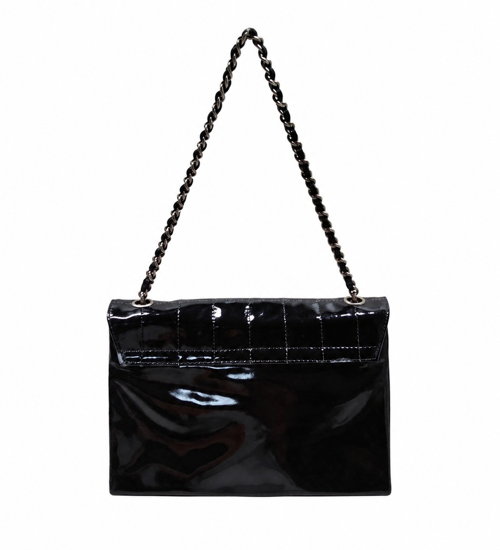 Chanel Digital Patent Leather Chocolate Bar Chain Shoulder Bag