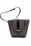 Yves Saint Laurent Vintage Woven and Leather Bucket / Shoulder Bag