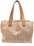 Chanel Vintage New Travel Line CC Jacquard Tote – Beige ( with Authenticity Card)
