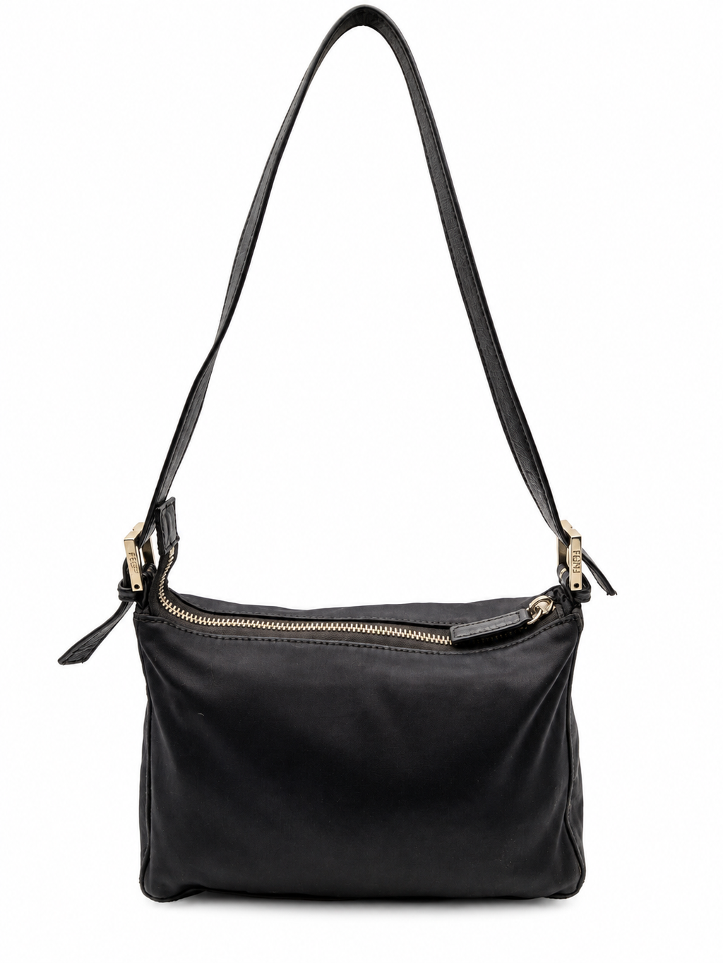 Fendi Vintage Black Nylon Shoulder Bag
